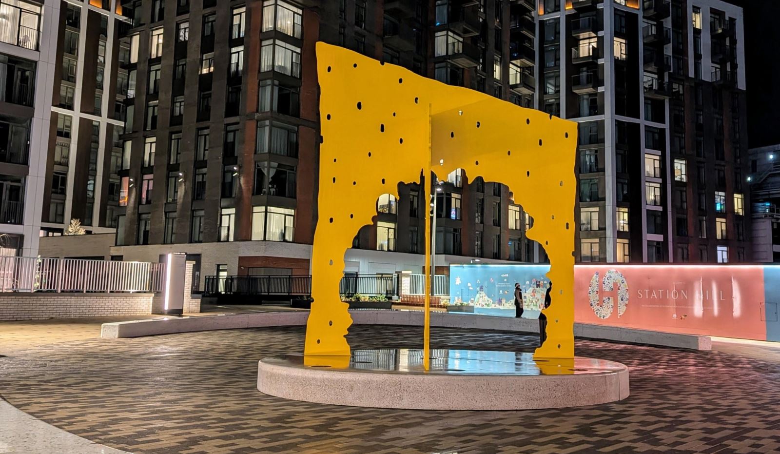Seed sculpture at night